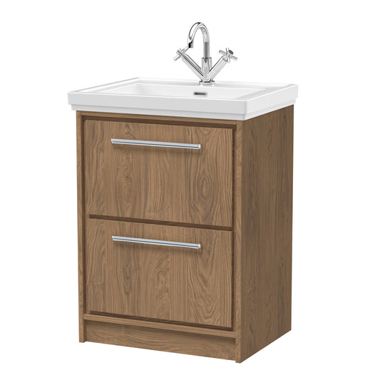 Lille 600mm Floor Standing 2-Drawer Vanity with Basin - 1 Tap Hole