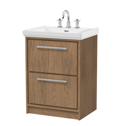 Lille 600mm Floor Standing 2-Drawer Vanity with Basin - 3 Tap Hole