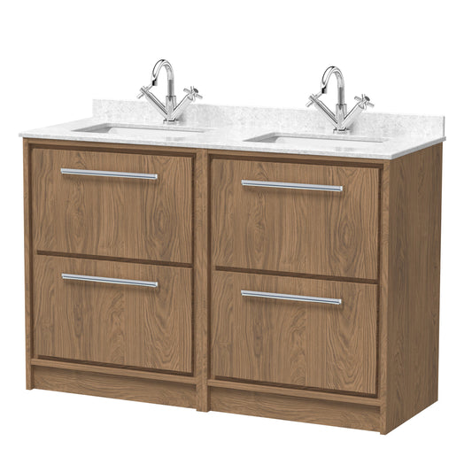 Lille 1200mm Floor Standing 4-Drawer Vanity with Marble Worktop Basin