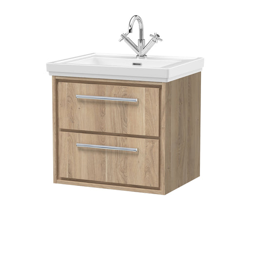 Lille 600mm Wall Hung 2-Drawer Vanity with Basin - 1 Tap Hole