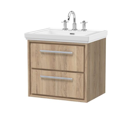 Lille 600mm Wall Hung 2-Drawer Vanity with Basin - 3 Tap Hole