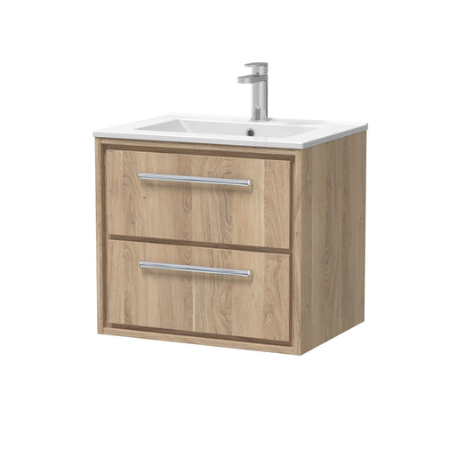 Lille 600mm Wall Hung 2-Drawer Vanity with Basin - 1 Tap Hole