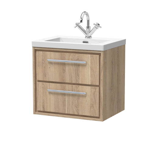 Lille 600mm Wall Hung 2-Drawer Vanity with Basin - 1 Tap Hole