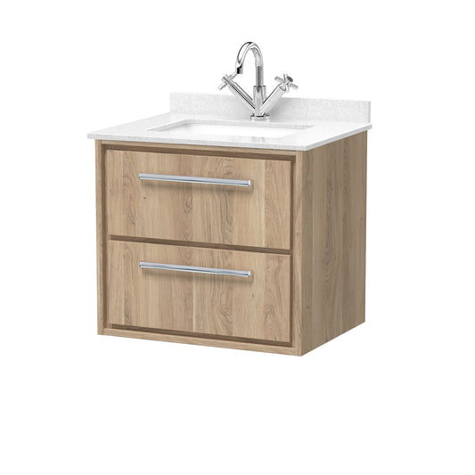 Lille 600mm Wall Hung 2-Drawer Vanity with Marble Worktop Basin