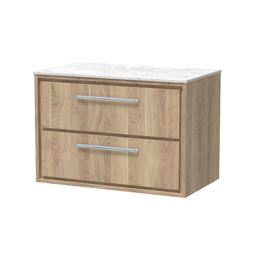 Hudson Reed Lille 800mm Wall Hung 2-Drawer Vanity with Marble Worktop