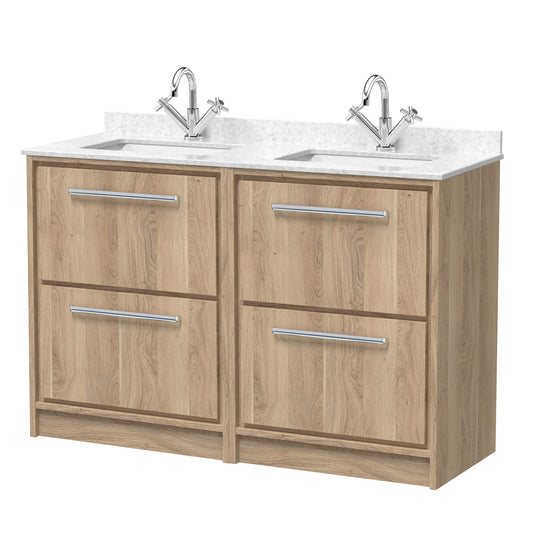 Lille 1200mm Floor Standing 4-Drawer Vanity with Marble Worktop Basin