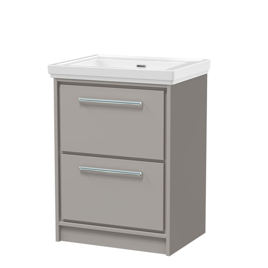 Lille 600mm Floor Standing 2-Drawer Vanity with Basin - 0 Tap Hole