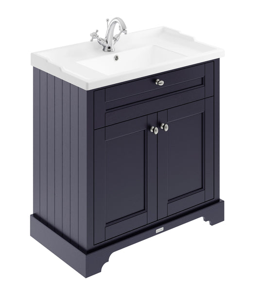 Hudson Reed Old London 800mm Floor Standing 2 Door Vanity Unit with Ceramic Basin