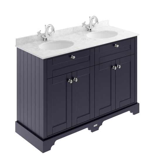 Hudson Reed Old London 1200mm Floor Standing Vanity Unit With Double Grey Marble Top Basin