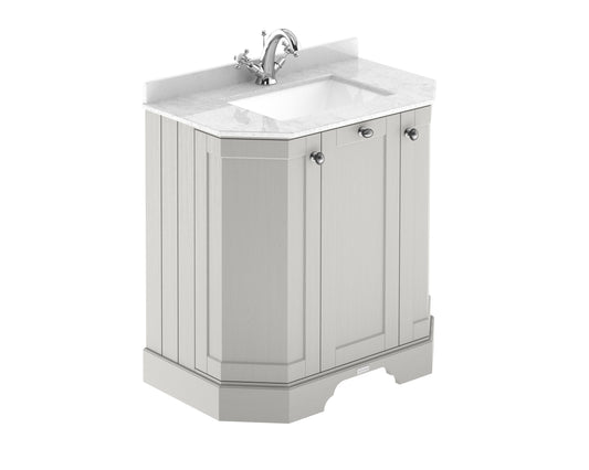 Hudson Reed Old London 786mm Floor Standing 3 Door Vanity Unit With White Marble Top Basin