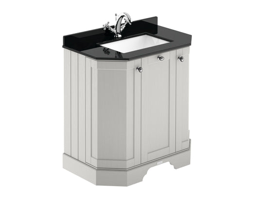 Hudson Reed Old London 786mm Timeless Sand Floor Standing 3 Door Vanity Unit With Black Marble Top