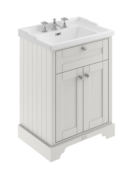 Hudson Reed Old London 600mm Floor Standing Vanity Unit With 3 Tap Hole Ceramic Basin