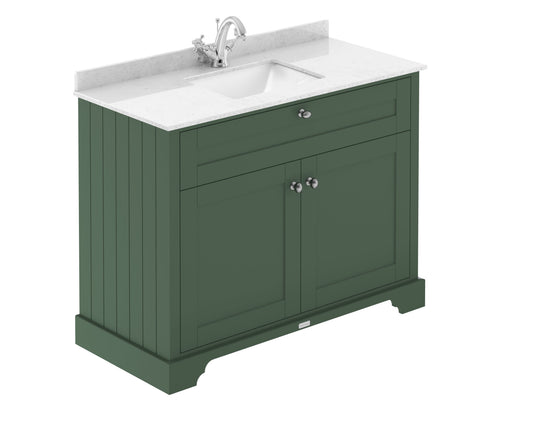 Hudson Reed Old London 1055mm Floor Standing Vanity Unit With White Marble Top Square Basin