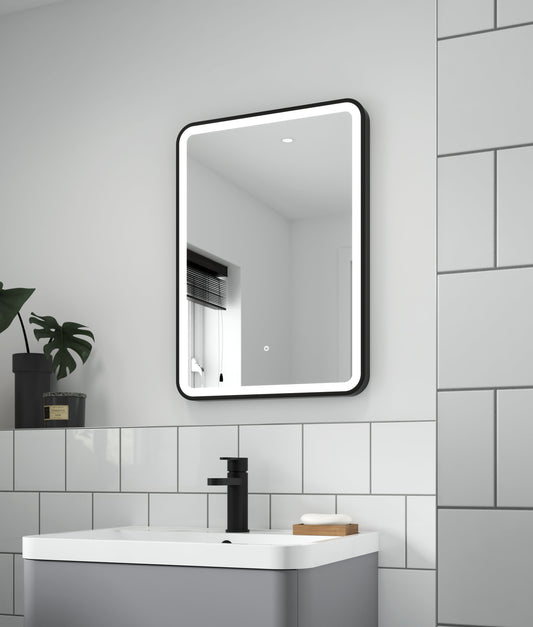 Hydrus 700mm x 500mm Black Framed Mirror