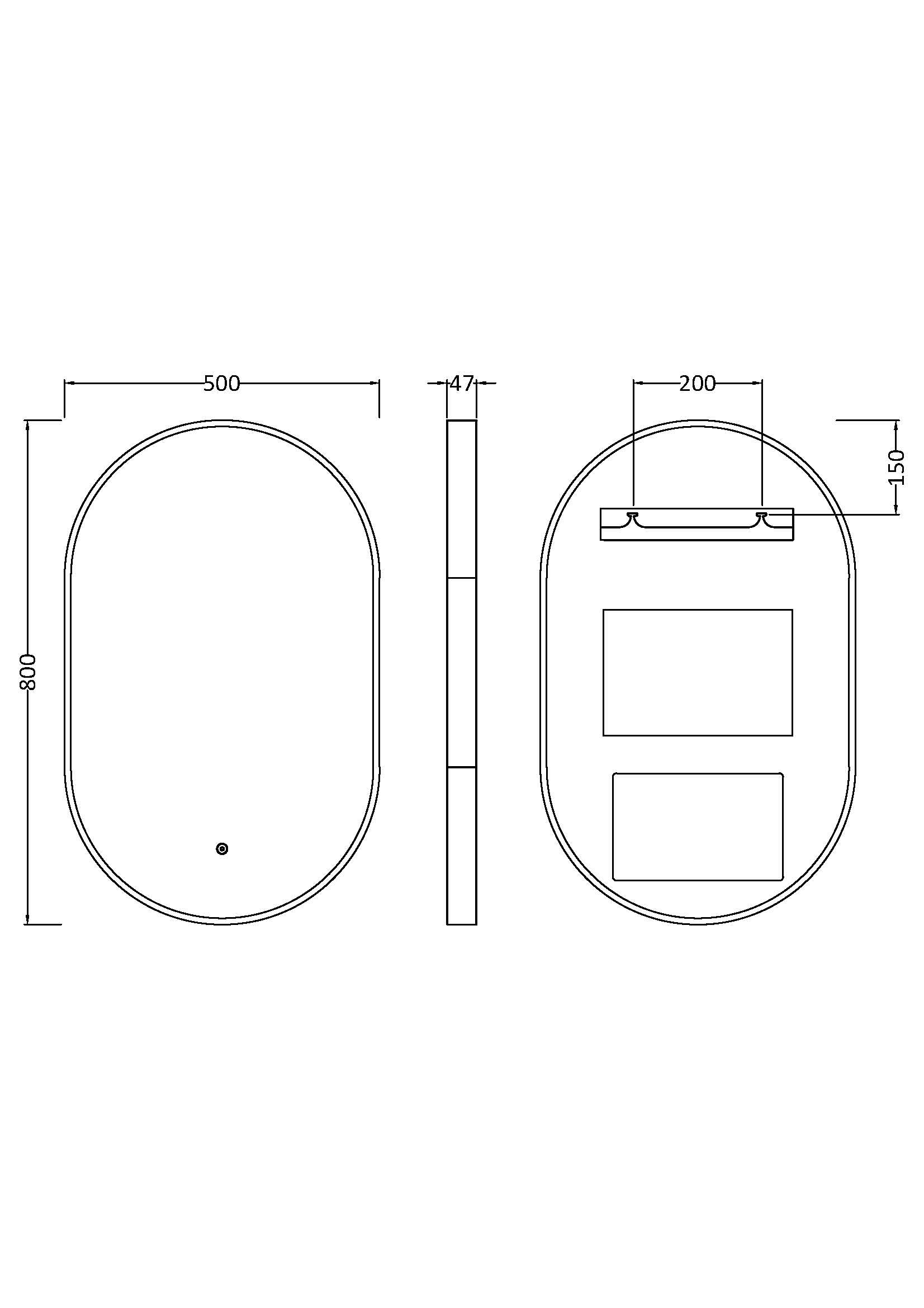 Columba Polished Chrome Inset Frame LED Mirror - 800 x 500mm
