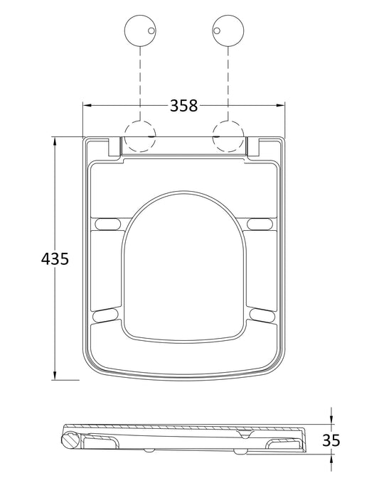 Hudson Reed Square Gloss White Soft Close Toilet Seat
