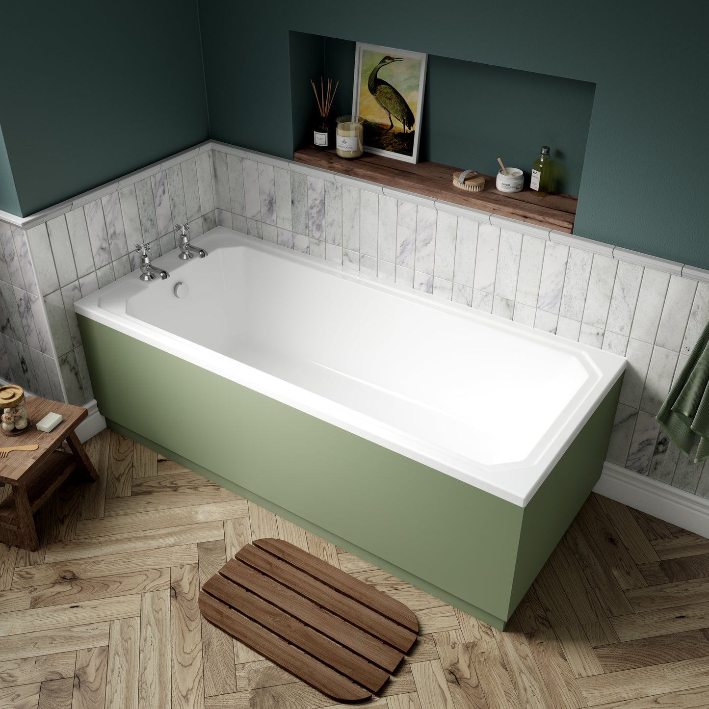 Art Deco Straight Shower Bath 1800 x 800mm