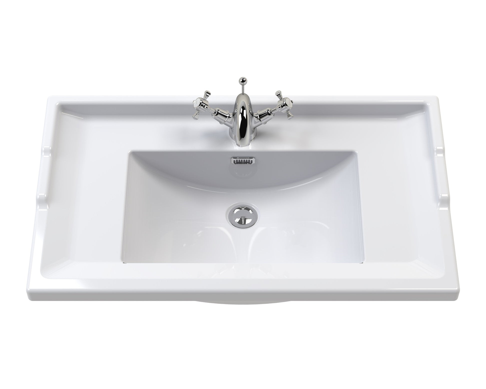 Hudson Reed Old London 600mm Hunter Green Floor Standing 2 Door Vanity Unit with 1 Tap Hole Ceramic Basin