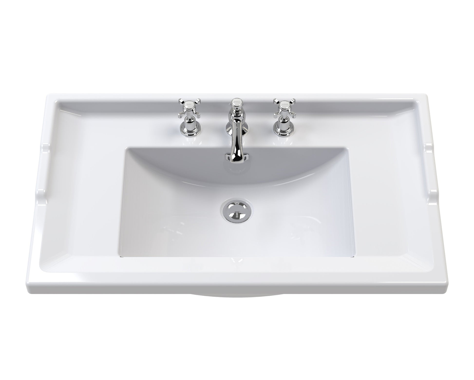 Floor Standing 2 Door Vanity Unit with 3 Tap Hole Ceramic Basin 600mm