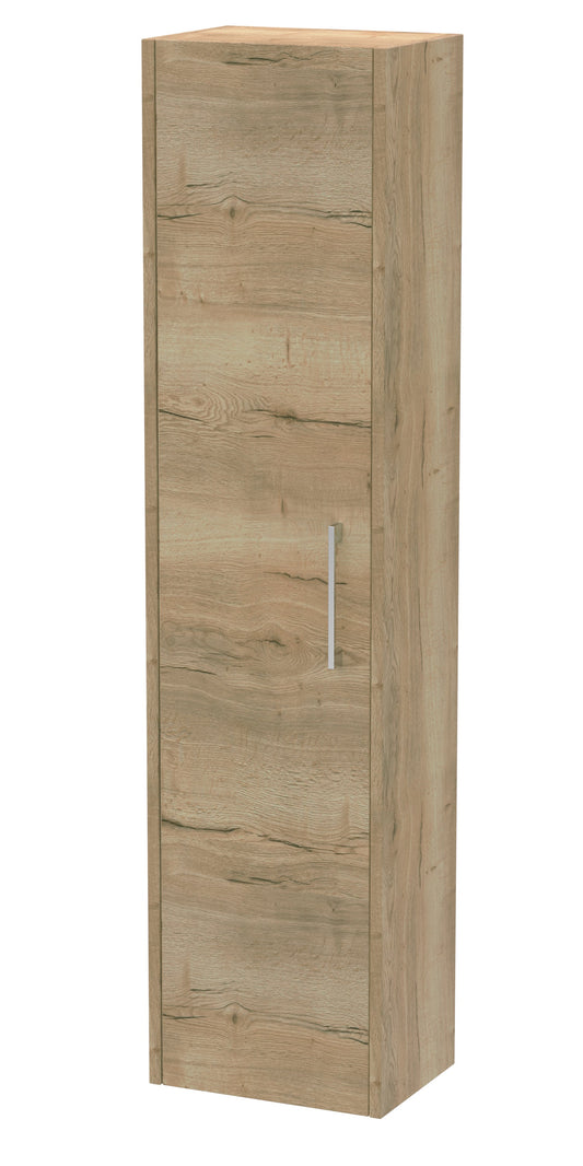 Hudson Reed Juno 350mm 1 Door Autumn Oak Wall Hung Tall Cabinet With Handles