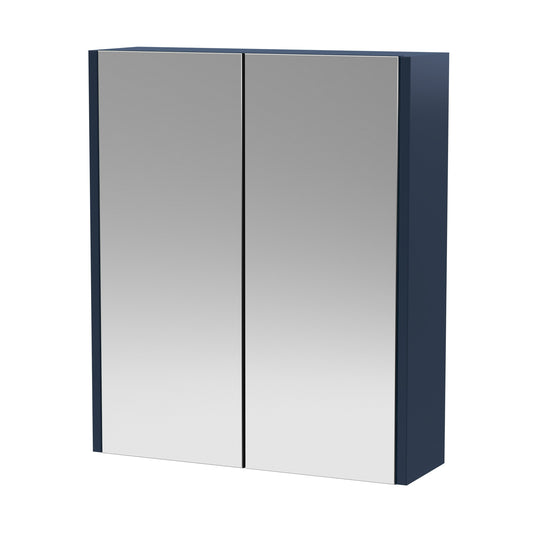 Hudson Reed Juno 600mm 2 Door Indigo Blue Wall Hung 50/50 Mirror Cabinet