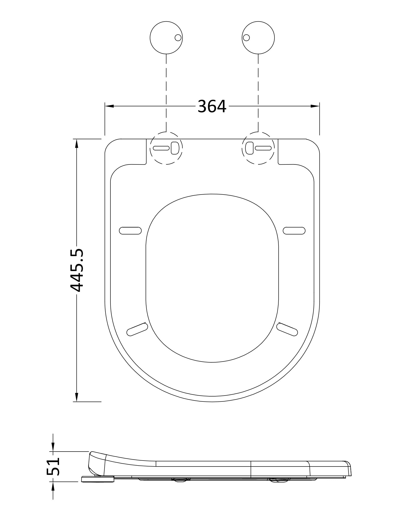 Hudson Reed D Shape Gloss White Toilet Seat With Soft Close Quick Release