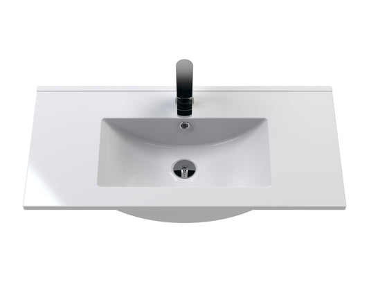 Hudson Reed Urban 800mm Soft Black Floor Standing 2 Door Vanity Unit With Ceramic Basin