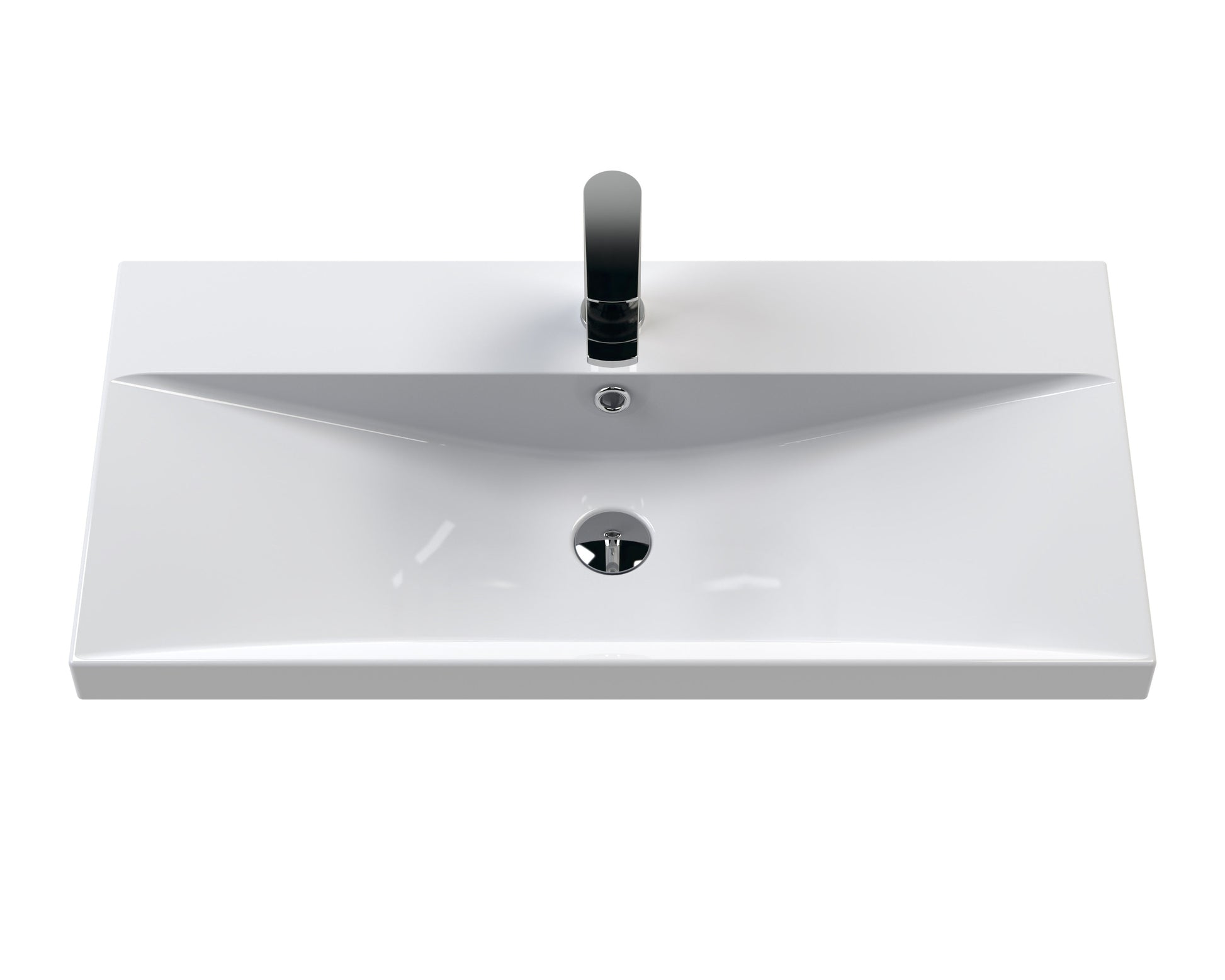 Fluted 800mm Wall Hung 2-Drawer Vanity and Thin-Edge Basin