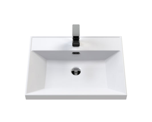 Lille 600mm Wall Hung Single Drawer Vanity with Basin - 1 Tap Hole