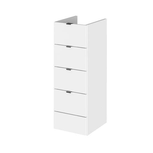 Hudson Reed Fusion 300mm 4 Drawer Gloss White Floor Standing Cabinet With Handles
