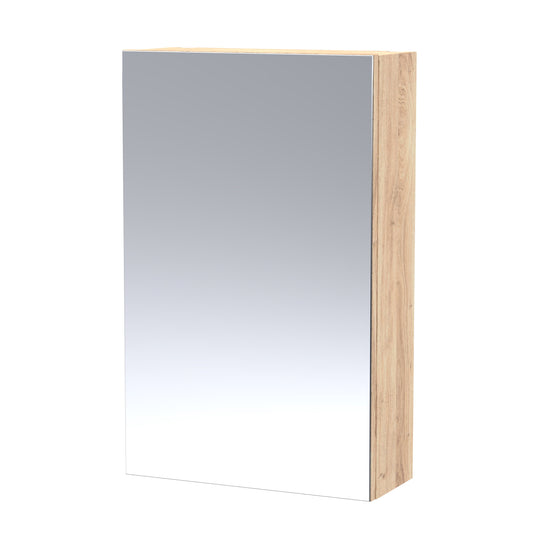 Hudson Reed Fusion 450mm 1 Door Bleached Oak Wall Hung Mirror Cabinet