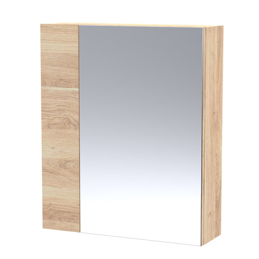 Hudson Reed Fusion 600mm 2 Door Bleached Oak Wall Hung 75/25 Mirror Cabinet