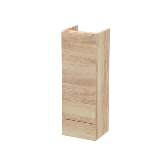 Hudson Reed Fusion 300mm 1 Door Bleached Oak Compact Floor Standing Base Unit With Handles