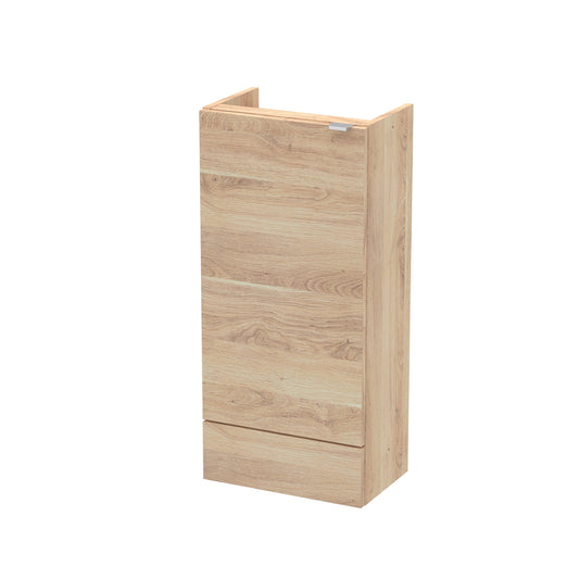 Hudson Reed Fusion 400mm 1 Door Bleached Oak Compact Floor Standing Base Unit With Handles