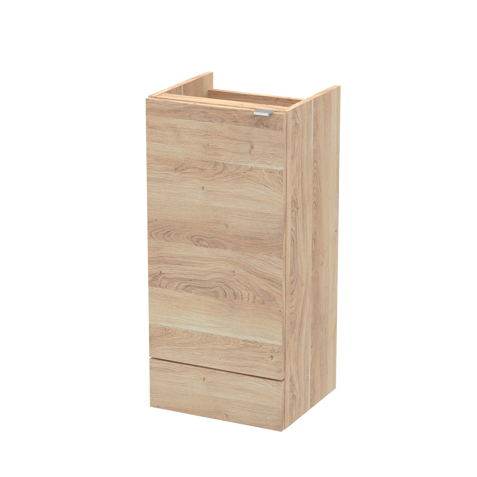 Hudson Reed Fusion 400mm 1 Door Bleached Oak Floor Standing Base Unit With Handles