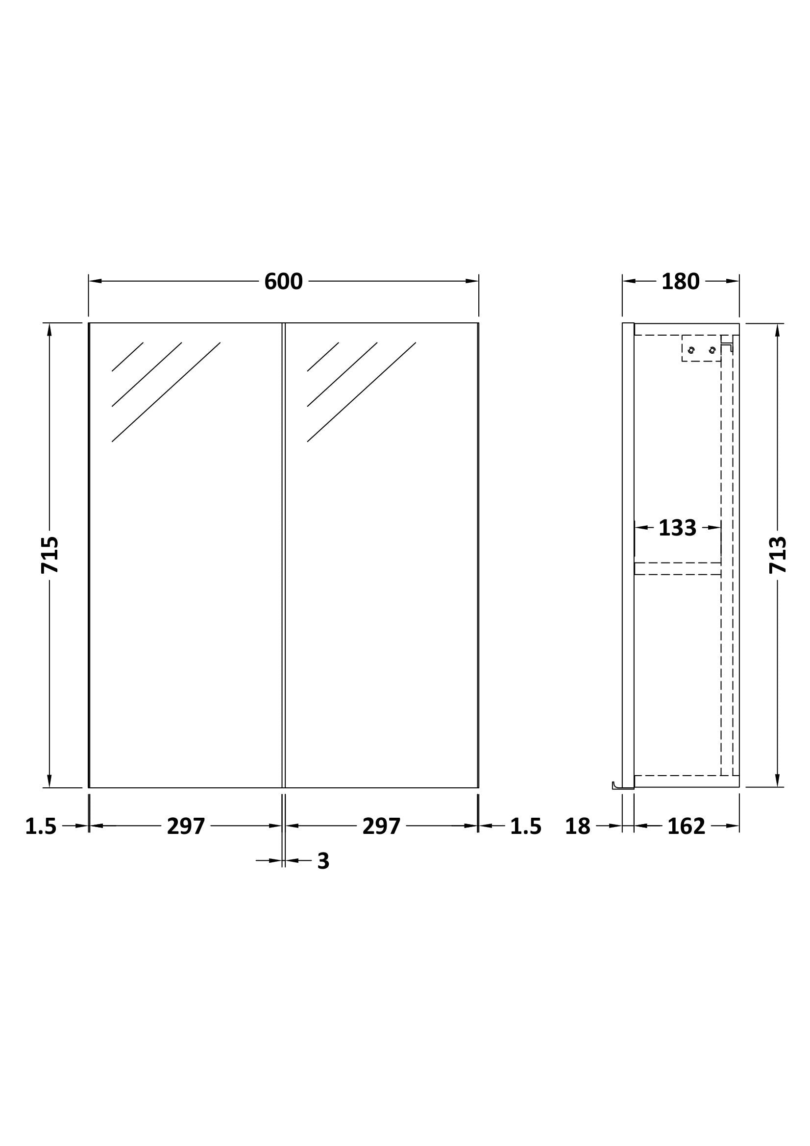 600mm Mirror Unit (50/50)