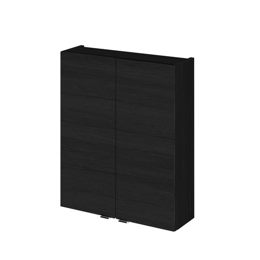 Hudson Reed Fusion 500mm 2 Door Charcoal Black Wall Hung Cabinet With Handles