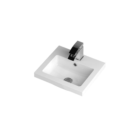Hudson Reed Fusion 400mm Gloss White Floor Standing 1 Door Vanity Unit & Polymarble Basin