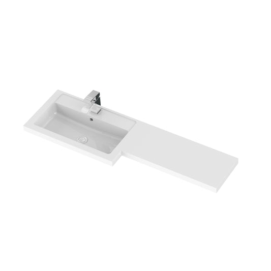 Hudson Reed Fusion 1200mm Left Hand Gloss White Floor Standing 2 Door Vanity Basin & Toilet Combination Unit