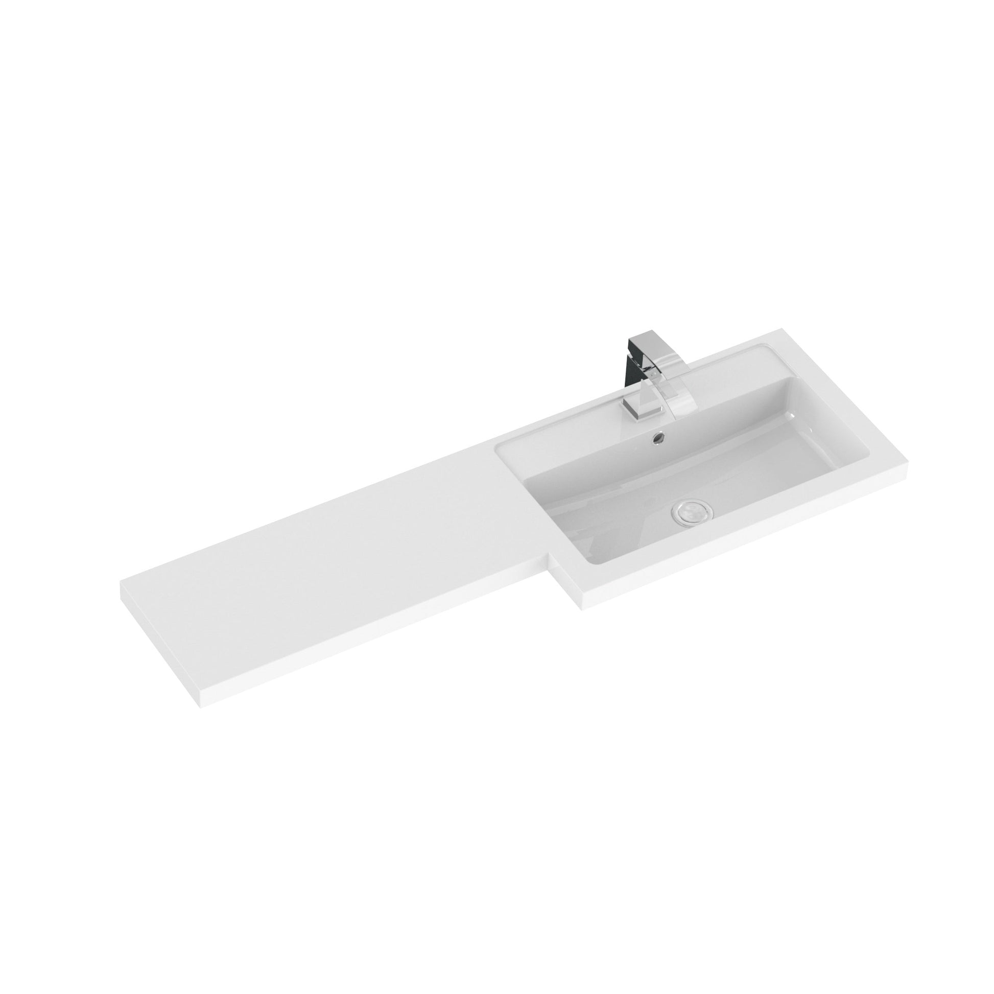 Hudson Reed Fusion 1200mm Gloss Grey Right Hand 2 Door Vanity Basin & Toilet Combination Unit