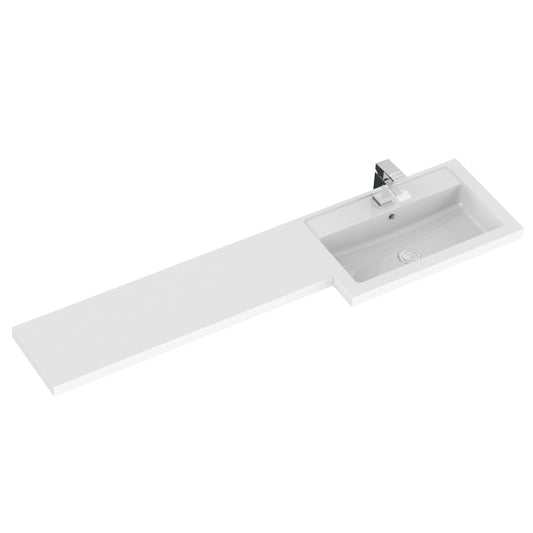 Hudson Reed Fusion 1500mm Gloss White Floor Standing Right Hand Vanity Basin Combination With Handles