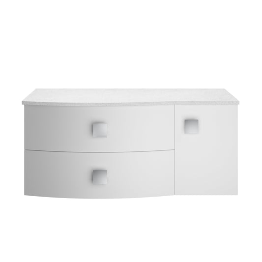 Hudson Reed Sarenna 1000mm Moon White Wall Hung Vanity Unit With White Marble Top