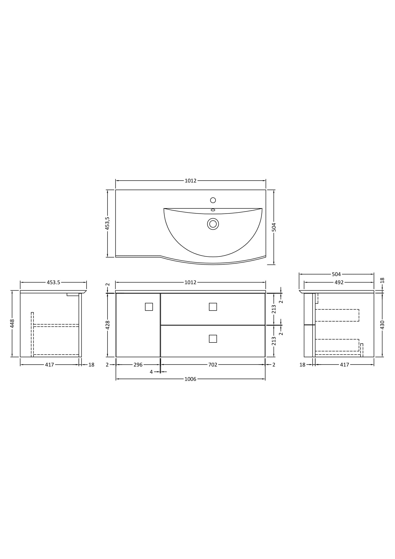 Hudson Reed Sarenna 1000mm Hunter Green Wall Hung 2 Drawer 1 Door Vanity Unit With Polymarble Basin