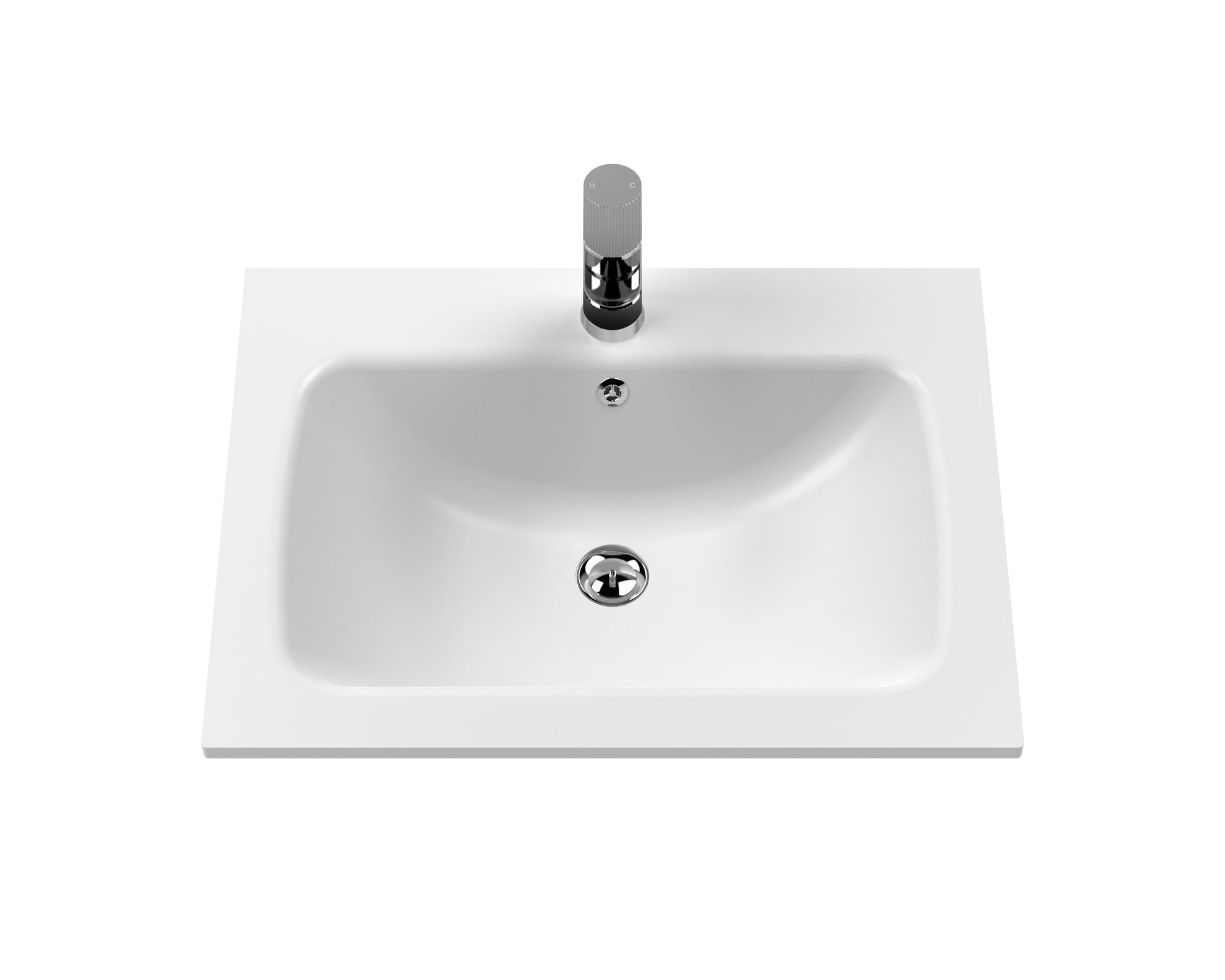 Bexley Floor Standing 1 Drawer Vanity & 1 Tap Hole Stone Basin, 600mm - Fern Green
