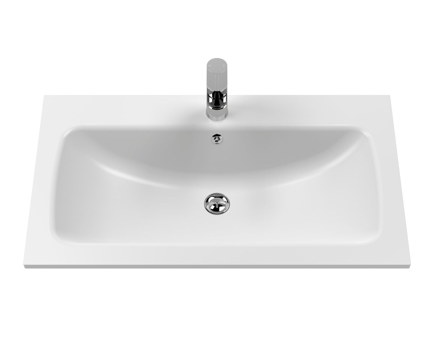 Bexley Floor Standing 1 Drawer Vanity & 1 Tap Hole Stone Basin, 800mm - Fern Green