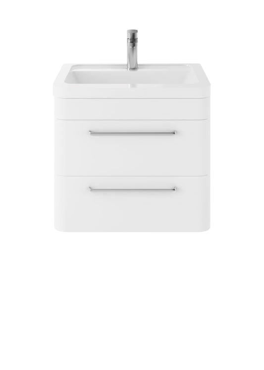 Hudson Reed Solar 600mm Wall Hung 2 Drawer Vanity Unit with Ceramic Basin