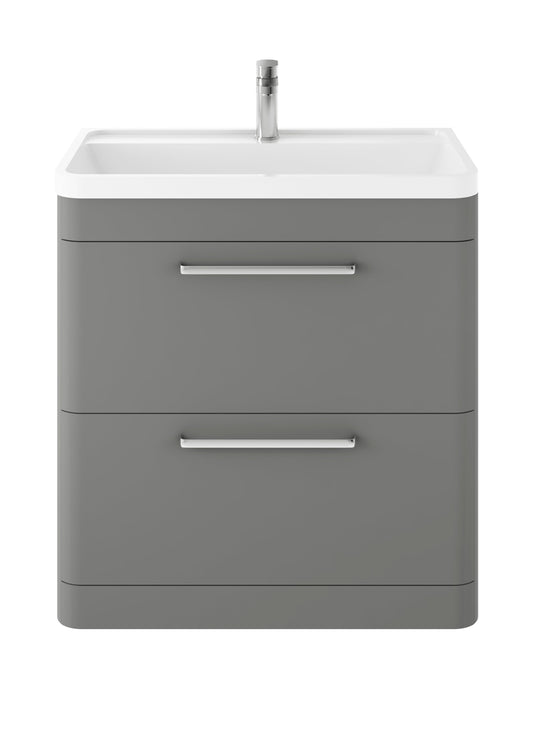 Hudson Reed Solar 800mm Floor Standing 2 Drawer Vanity Unit With Polymarble Basin