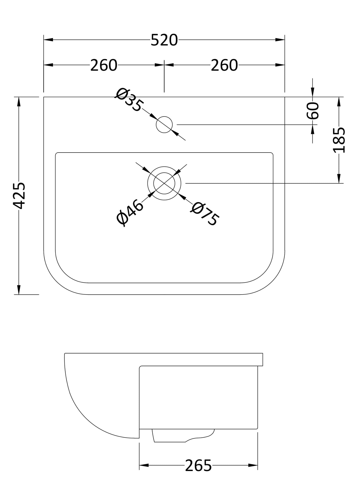 Furniture Ceramics Fossil Semi Recessed Basin