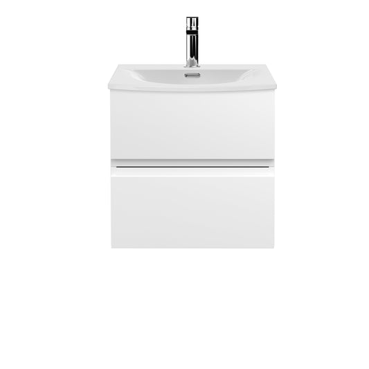 Hudson Reed Urban 510mm Satin White Wall Hung 2 Drawer Vanity Unit with Curved Basin