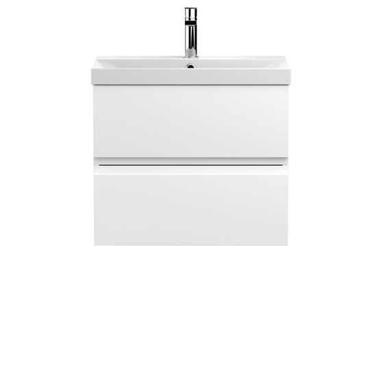 Hudson Reed Urban 600mm Satin White Wall Hung 2 Drawer Vanity Unit with Basin